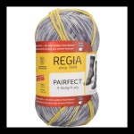 Pelote de laine à chaussettes  REGIA PAIRRET 4 Brins - auto-motifs Couleur Pierre- Bleu et Gris 