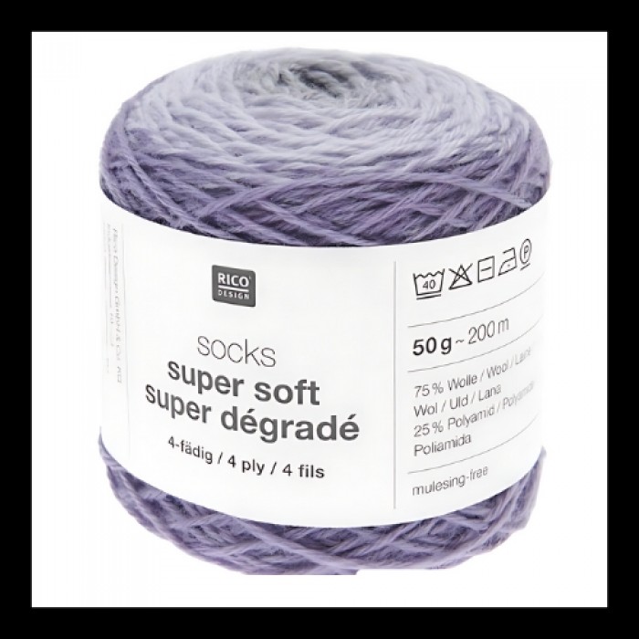 Rico Design Socks Super Soft Super Degradé - Lilas 